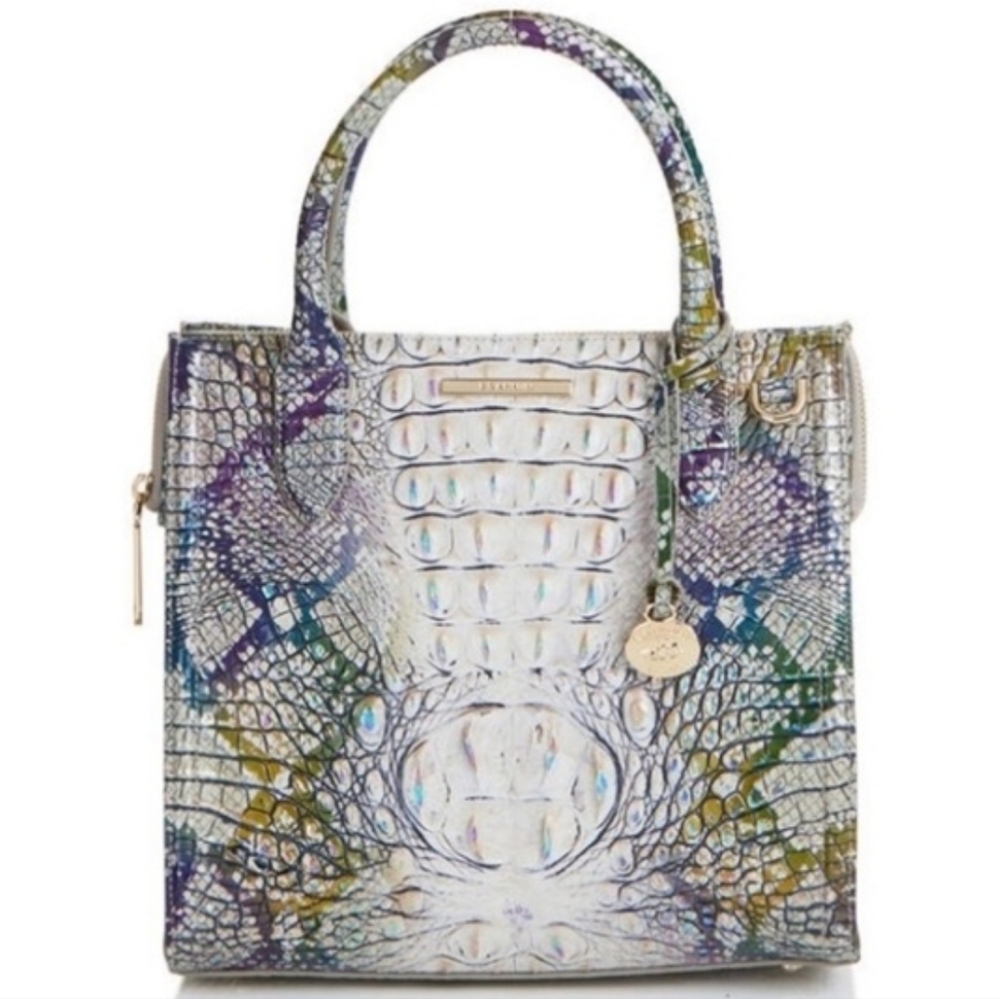 Brahmin Small Caroline Spellbound Ombre Melbourne Crocodile Embossed Tote NWT
